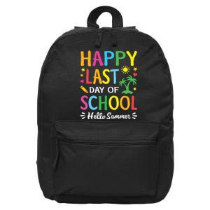 Happy Last Day Of School Hello Summer Teacher Student 16 in Basic Backpack