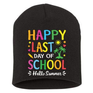 Happy Last Day Of School Hello Summer Teacher Student Short Acrylic Beanie