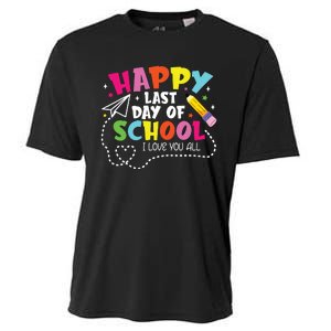 Happy Last Day Of School Hello Summer I Love You All Teacher Cooling Performance Crew T-Shirt