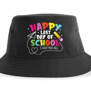 Happy Last Day Of School Hello Summer I Love You All Teacher Sustainable Bucket Hat