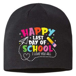 Happy Last Day Of School Hello Summer I Love You All Teacher Sustainable Beanie