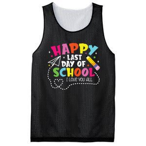 Happy Last Day Of School Hello Summer I Love You All Teacher Mesh Reversible Basketball Jersey Tank