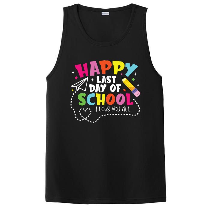 Happy Last Day Of School Hello Summer I Love You All Teacher PosiCharge Competitor Tank