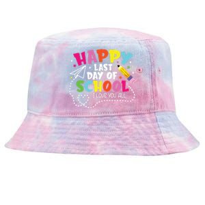 Happy Last Day Of School Hello Summer I Love You All Teacher Tie-Dyed Bucket Hat