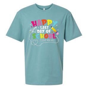 Happy Last Day Of School Hello Summer I Love You All Teacher Sueded Cloud Jersey T-Shirt