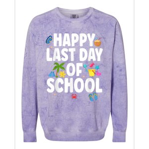 Happy Last Day Of School Hello Summer Teacher & Students Colorblast Crewneck Sweatshirt