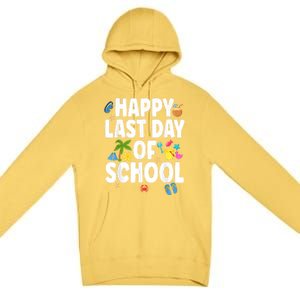 Happy Last Day Of School Hello Summer Teacher & Students Premium Pullover Hoodie