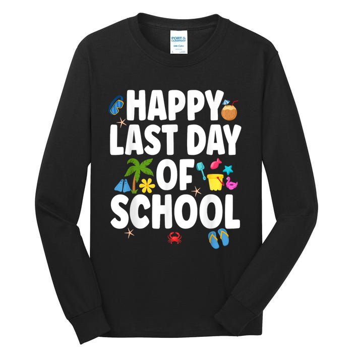 Happy Last Day Of School Hello Summer Teacher & Students Tall Long Sleeve T-Shirt