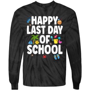 Happy Last Day Of School Hello Summer Teacher & Students Tie-Dye Long Sleeve Shirt