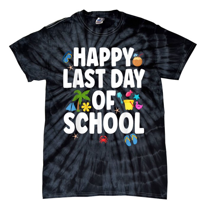 Happy Last Day Of School Hello Summer Teacher & Students Tie-Dye T-Shirt