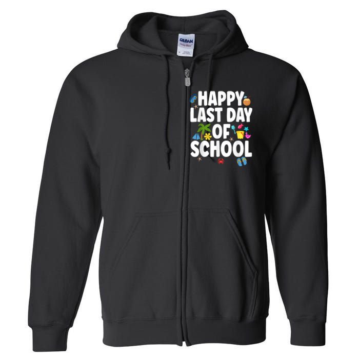 Happy Last Day Of School Hello Summer Teacher & Students Full Zip Hoodie