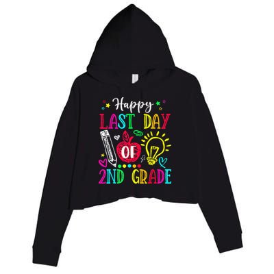 Happy Last Day Of 2nd Grade Graduation Teacher Student Crop Fleece Hoodie
