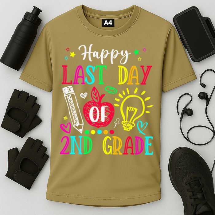Happy Last Day Of 2nd Grade Graduation Teacher Student Cooling Performance Crew T-Shirt