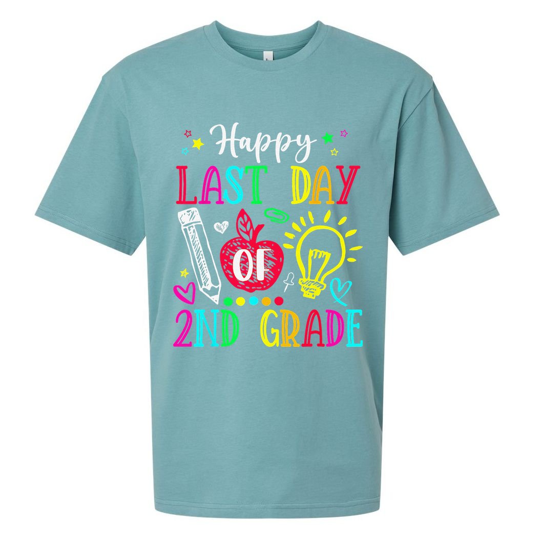Happy Last Day Of 2nd Grade Graduation Teacher Student Sueded Cloud Jersey T-Shirt