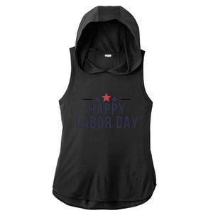 Happy Labor Day Ladies PosiCharge Tri-Blend Wicking Draft Hoodie Tank