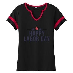 Happy Labor Day Ladies Halftime Notch Neck Tee