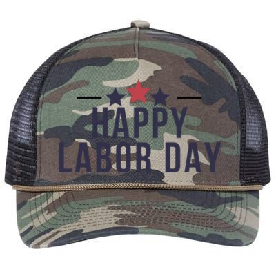 Happy Labor Day Retro Rope Trucker Hat Cap