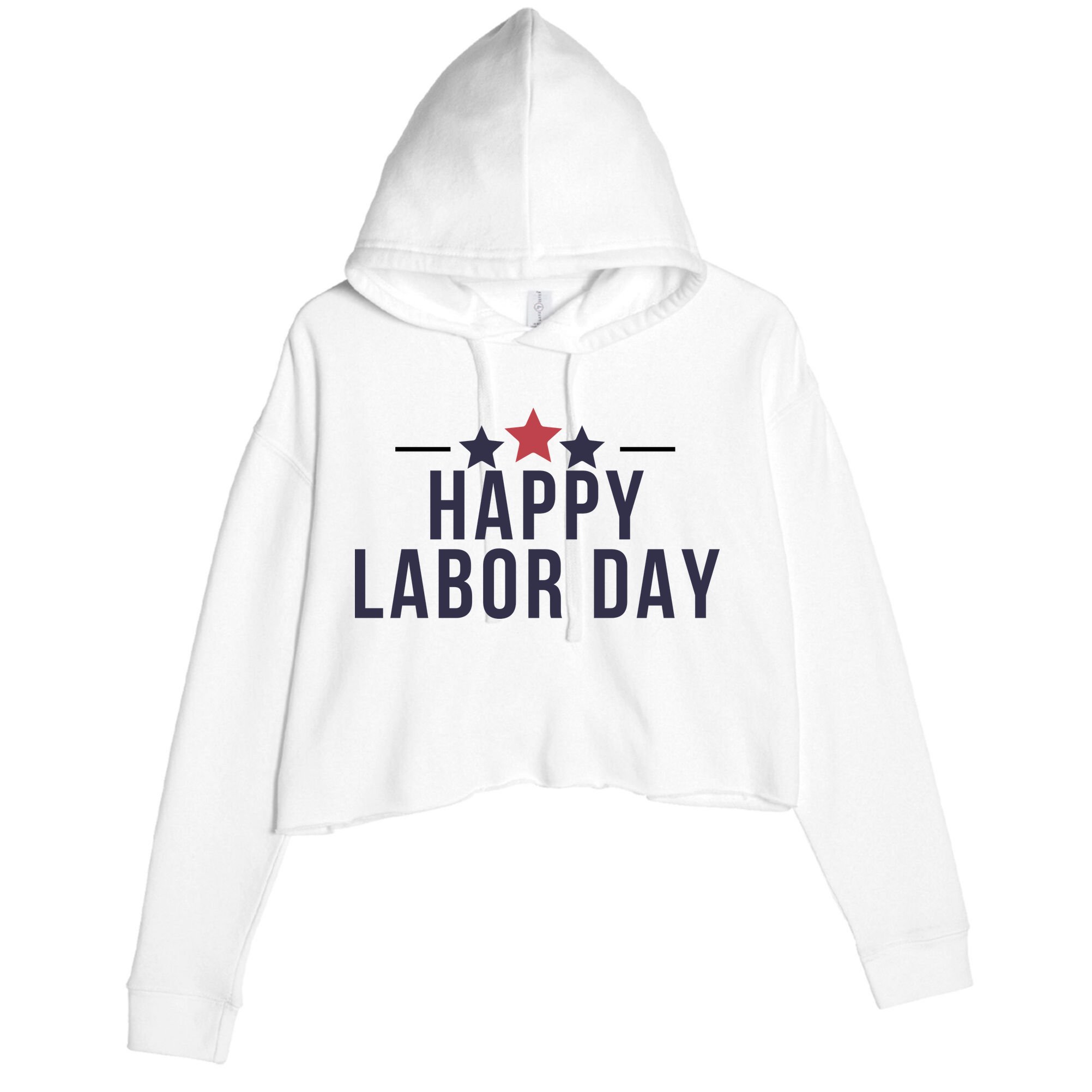 Happy Labor Day Crop Fleece Hoodie