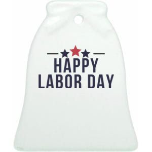 Happy Labor Day Ceramic Bell Ornament