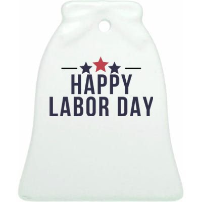 Happy Labor Day Ceramic Bell Ornament