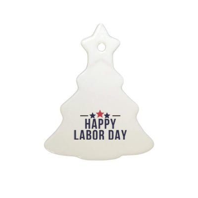 Happy Labor Day Ceramic Tree Ornament