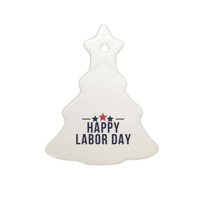 Happy Labor Day Ceramic Tree Ornament