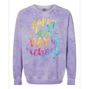 Happy Last Day of School Teacher Student Graduation Colorblast Crewneck Sweatshirt