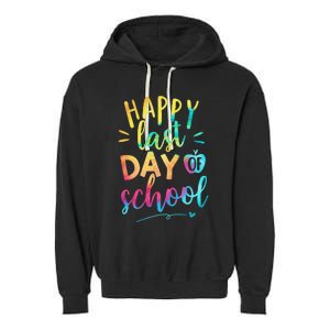 Happy Last Day of School Teacher Student Graduation Garment-Dyed Fleece Hoodie