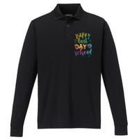 Happy Last Day of School Teacher Student Graduation Performance Long Sleeve Polo