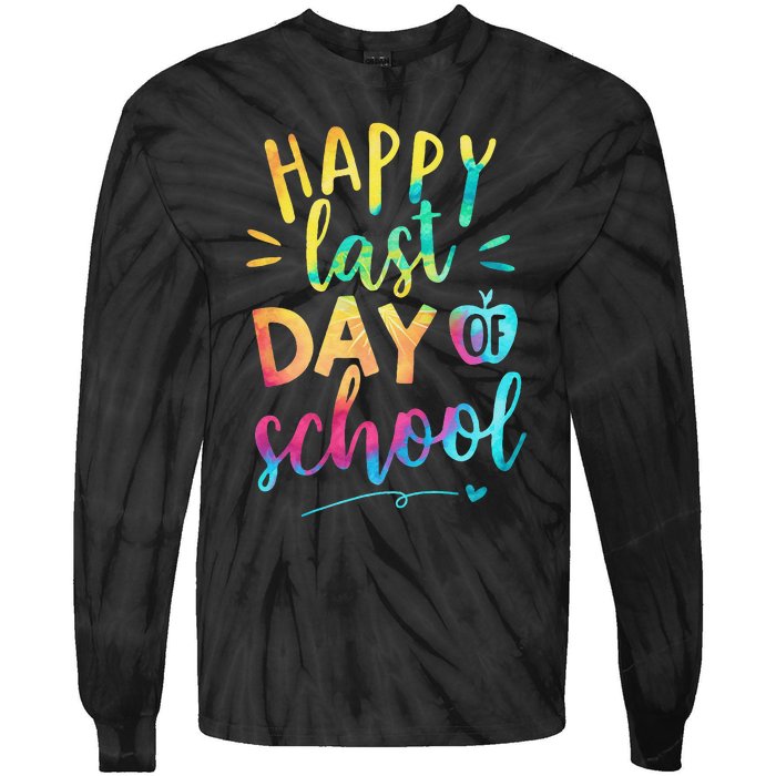 Happy Last Day of School Teacher Student Graduation Tie-Dye Long Sleeve Shirt