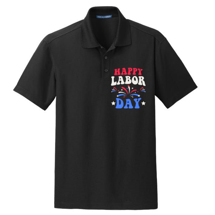 Happy Labor Day Dry Zone Grid Polo