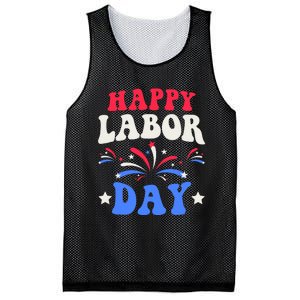 Happy Labor Day Mesh Reversible Basketball Jersey Tank