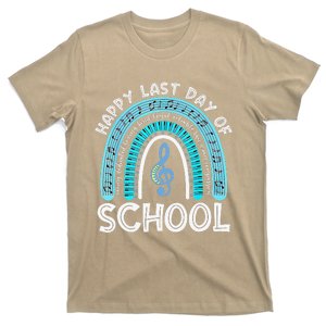 Happy Last Day Of School Music Teacher Student Rainbow T-Shirt