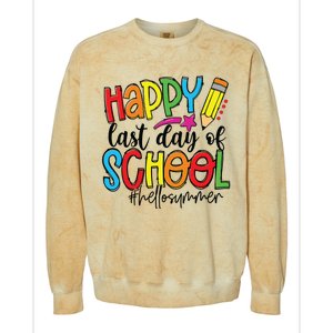 Happy Last Day Of School Teacher Student Graduation Gifts Colorblast Crewneck Sweatshirt