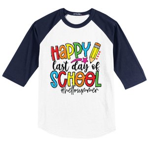 Happy Last Day Of School Teacher Student Graduation Gifts Baseball Sleeve Shirt