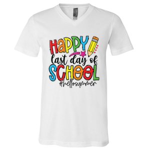 Happy Last Day Of School Teacher Student Graduation Gifts V-Neck T-Shirt