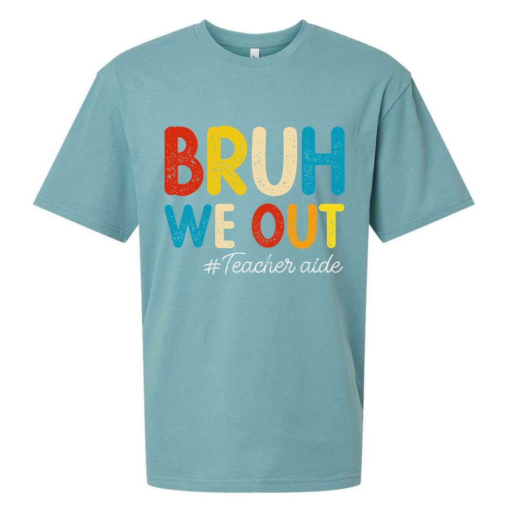 Happy Last Day Of School Summer Bruh We Out Teacher Aide Sueded Cloud Jersey T-Shirt