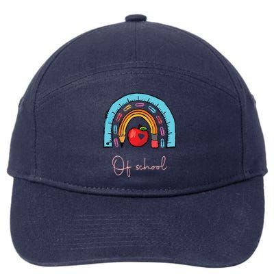 Happy Last Day Of School Teacher Student Graduation Rainbow 7-Panel Snapback Hat