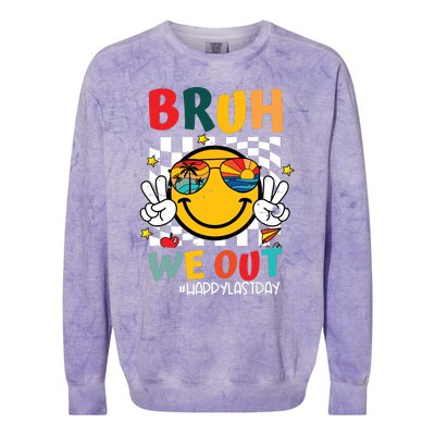 Happy Last Day End Of School Graduation Gift Bruh We Out Colorblast Crewneck Sweatshirt