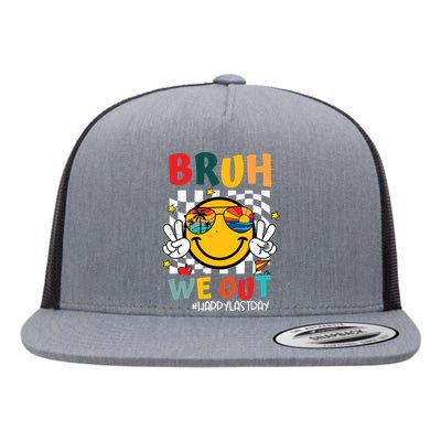 Happy Last Day End Of School Graduation Gift Bruh We Out Flat Bill Trucker Hat