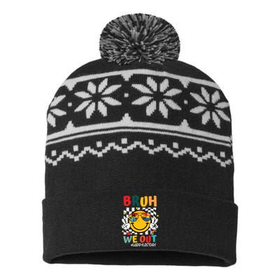 Happy Last Day End Of School Graduation Gift Bruh We Out USA-Made Snowflake Beanie