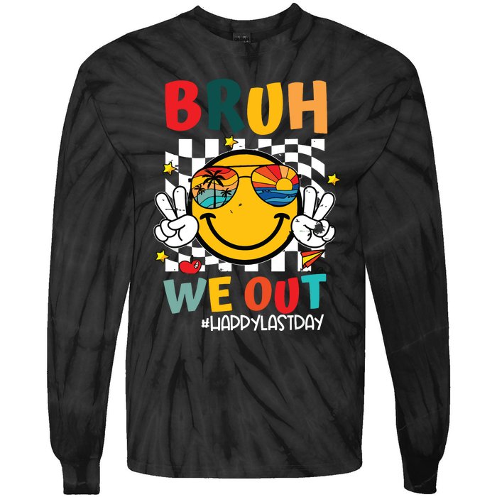 Happy Last Day End Of School Graduation Gift Bruh We Out Tie-Dye Long Sleeve Shirt