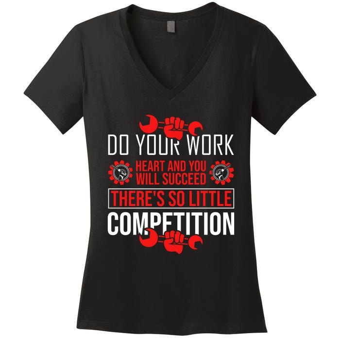 Happy Labor Day 2024 Motivational Quote Women's V-Neck T-Shirt