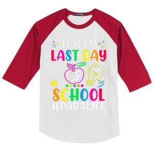 Happy Last Day Of School Para Life Teacher Lover Summer Gift Kids Colorblock Raglan Jersey