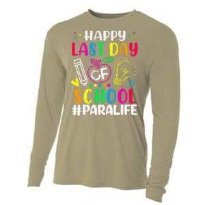 Happy Last Day Of School Para Life Teacher Lover Summer Gift Cooling Performance Long Sleeve Crew