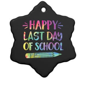 Happy Last Day Of School Tie Dye Cool Teacher Hello Summer Ceramic Star Ornament