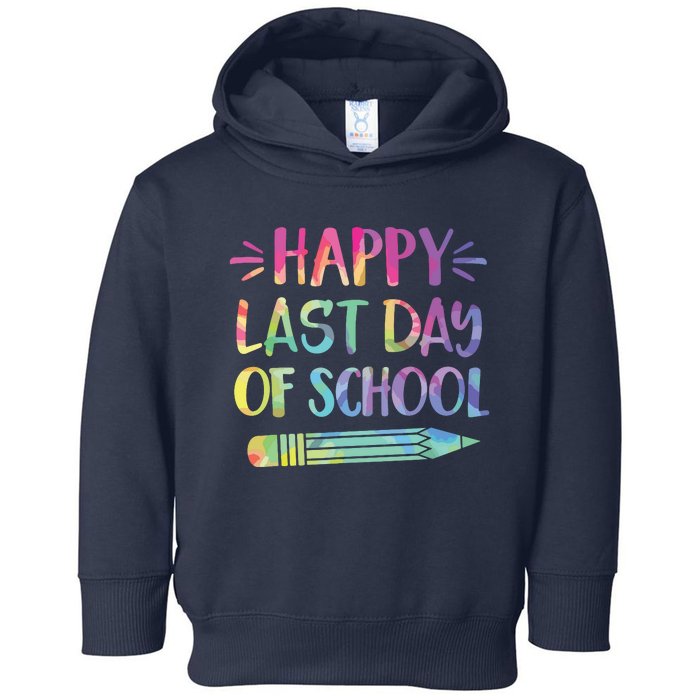 Happy Last Day Of School Tie Dye Cool Teacher Hello Summer Toddler Hoodie