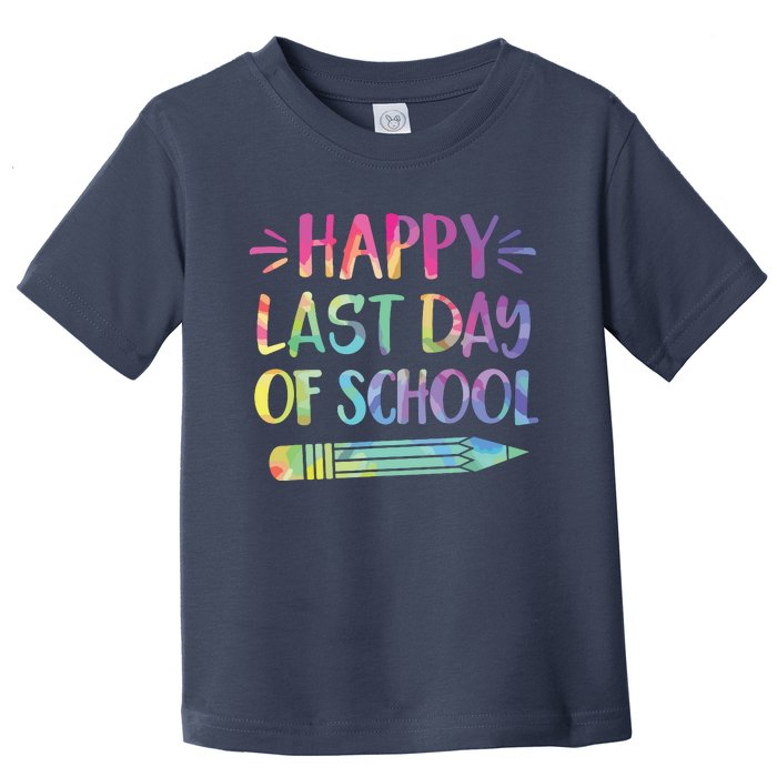 Happy Last Day Of School Tie Dye Cool Teacher Hello Summer Toddler T-Shirt