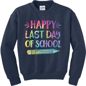 Happy Last Day Of School Tie Dye Cool Teacher Hello Summer Kids Sweatshirt