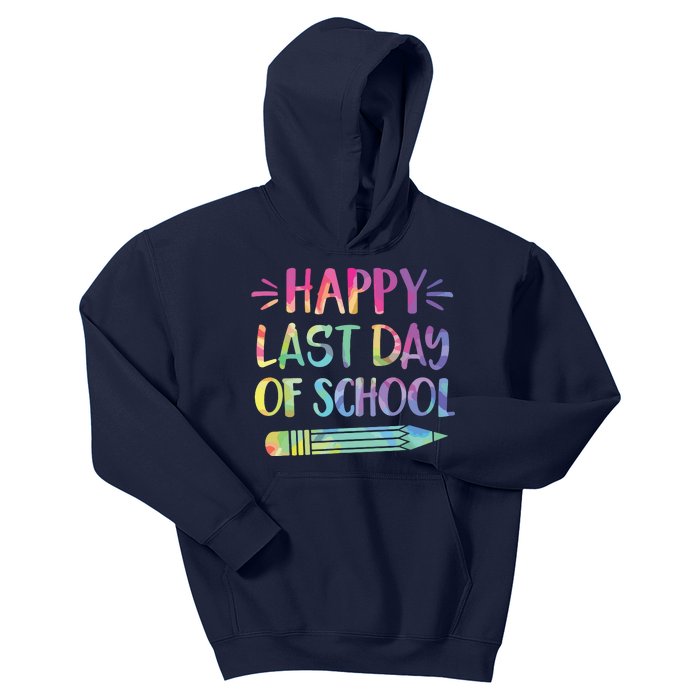 Happy Last Day Of School Tie Dye Cool Teacher Hello Summer Kids Hoodie